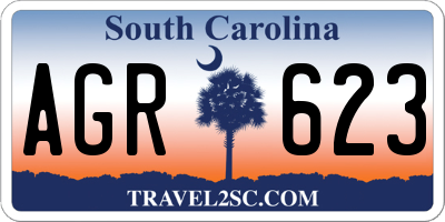 SC license plate AGR623