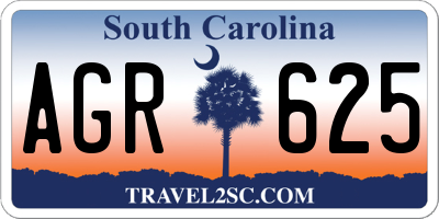SC license plate AGR625