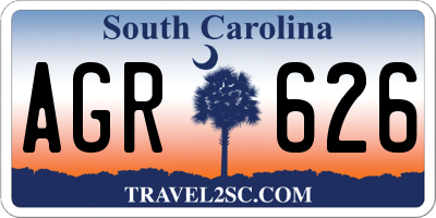 SC license plate AGR626