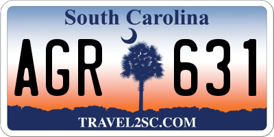 SC license plate AGR631