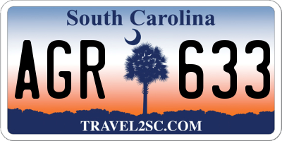 SC license plate AGR633