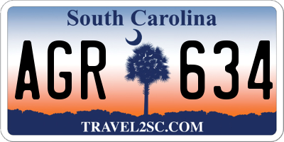 SC license plate AGR634