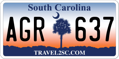 SC license plate AGR637