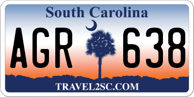 SC license plate AGR638