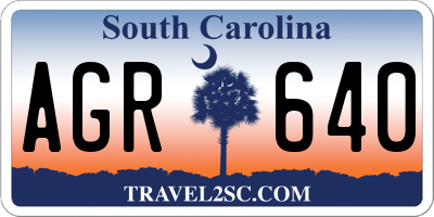 SC license plate AGR640