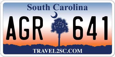 SC license plate AGR641