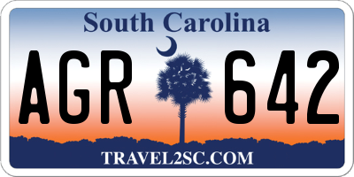 SC license plate AGR642