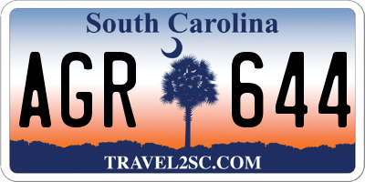 SC license plate AGR644