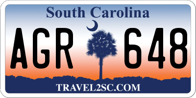 SC license plate AGR648