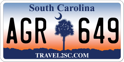SC license plate AGR649