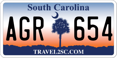 SC license plate AGR654