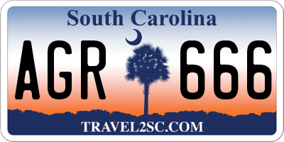 SC license plate AGR666