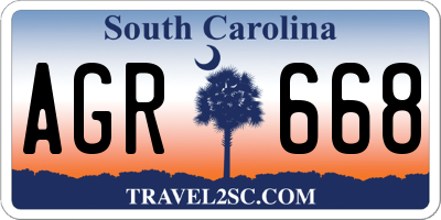 SC license plate AGR668