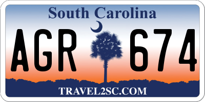 SC license plate AGR674