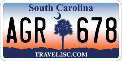 SC license plate AGR678