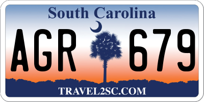 SC license plate AGR679