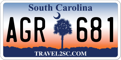 SC license plate AGR681