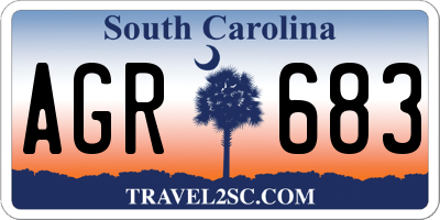 SC license plate AGR683