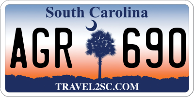 SC license plate AGR690