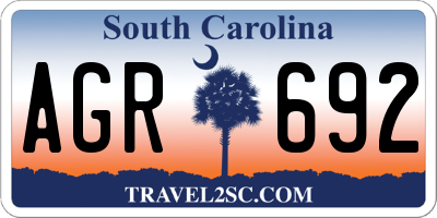 SC license plate AGR692