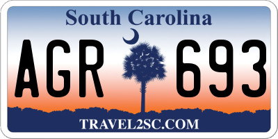 SC license plate AGR693