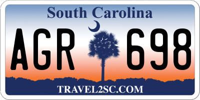 SC license plate AGR698