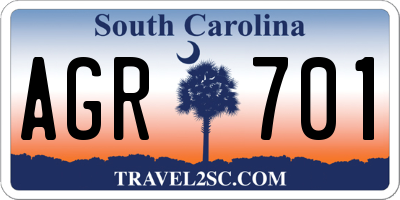 SC license plate AGR701