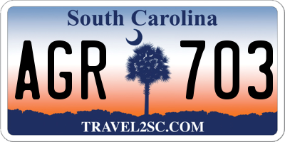 SC license plate AGR703