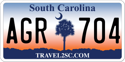 SC license plate AGR704