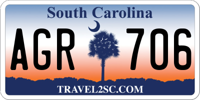 SC license plate AGR706