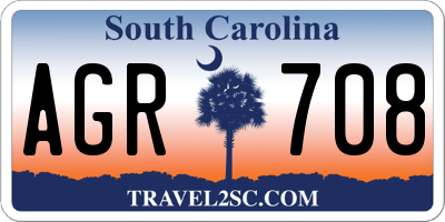 SC license plate AGR708