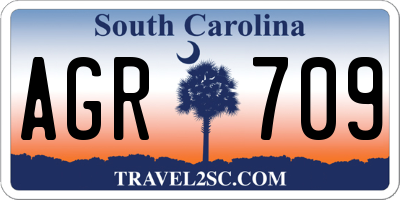 SC license plate AGR709