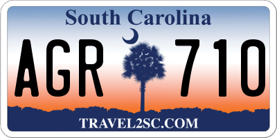 SC license plate AGR710