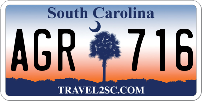 SC license plate AGR716
