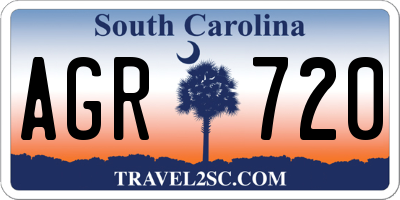 SC license plate AGR720