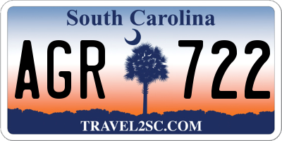SC license plate AGR722