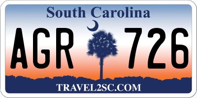 SC license plate AGR726