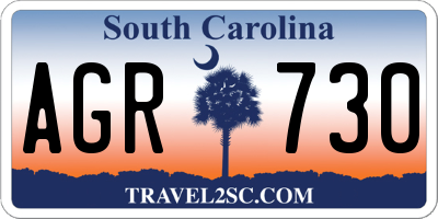 SC license plate AGR730