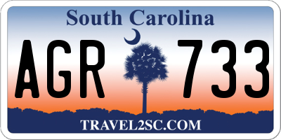 SC license plate AGR733