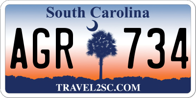 SC license plate AGR734