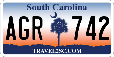 SC license plate AGR742