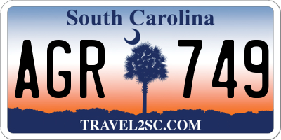 SC license plate AGR749