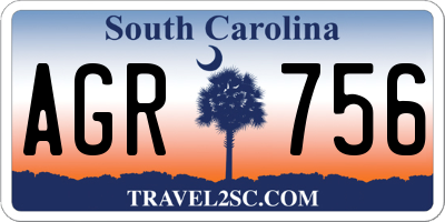 SC license plate AGR756