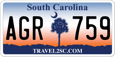 SC license plate AGR759