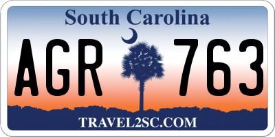 SC license plate AGR763