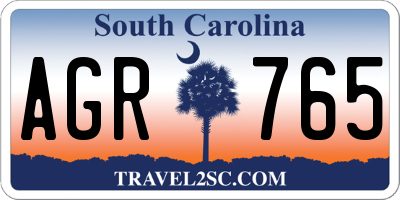 SC license plate AGR765