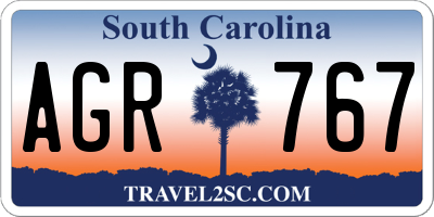 SC license plate AGR767