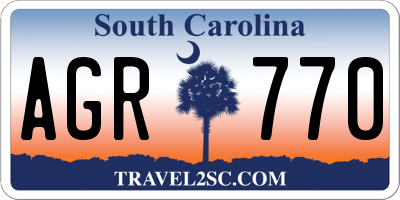 SC license plate AGR770