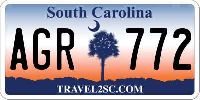 SC license plate AGR772