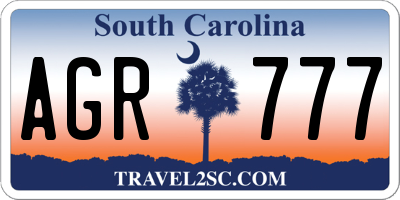 SC license plate AGR777
